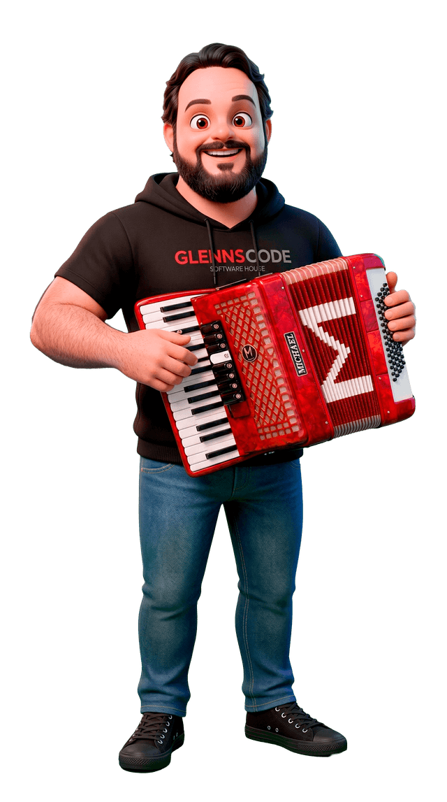 Glenio tocando sanfona